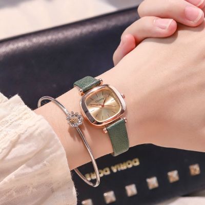 【Hot Sale】 watch womens 2021 new simple temperament retro niche light luxury junior high school students fresh green