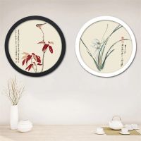 ✺∋ Round Photo Frame DIY Wooden Photo Frames Wall Mounted Hanging Picture Frames Round Photo Frame Creative Home Living Room Decor