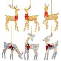 Christmas Tree Deer Hang Ornaments 2D Flat Acrylic Christmas Deer Decor Portable Christmas Tree Hang Ornament for Car Decoration famous