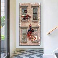 ﹉▼ Spiderman บทคัดย่อ Kiss โปสเตอร์ตลก Deadpool Avenger ซูเปอร์ฮีโร่ Wall Art รูปภาพตกแต่งบ้าน