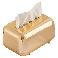 Luxury Golden Tissue Boxes Storage Napkin Holder Paper Case Organizer Ornament Desktop Tissue Holder Kitchen Tissue Box
