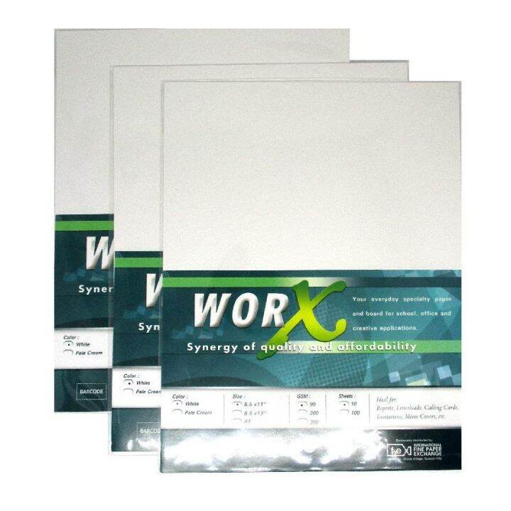 Worx Specialty Paper 90gsm Short, A4, Long Pale cream, White 10sheets ...