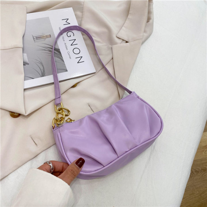 lady-sugar-สไตล์เกาหลี2021ใหม่แฟชั่นสแควร์ขนาดใหญ่สีทึบหนังกระเป๋าโซ่สะพายไหล่-coud-พับกระเป๋าสำหรับผู้หญิง