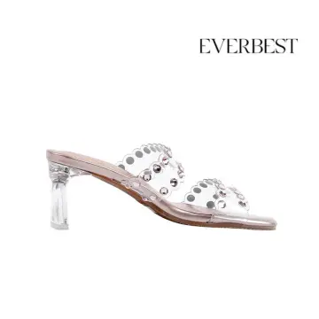 Women's Rhinestone Buckle Decor Sandals Ankle Strap Kitten - Temu