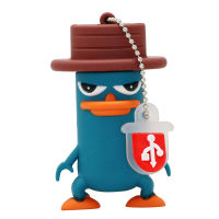 USB แฟลชไดรฟ์ PenDrive ตลกน่ารัก Perry The Platypus รูปร่างหน่วยความจำแฟลช2.0หน่วยความจำปากกา U Disk 4G 8G 16G 32GB 256GB USB ไดรฟ์