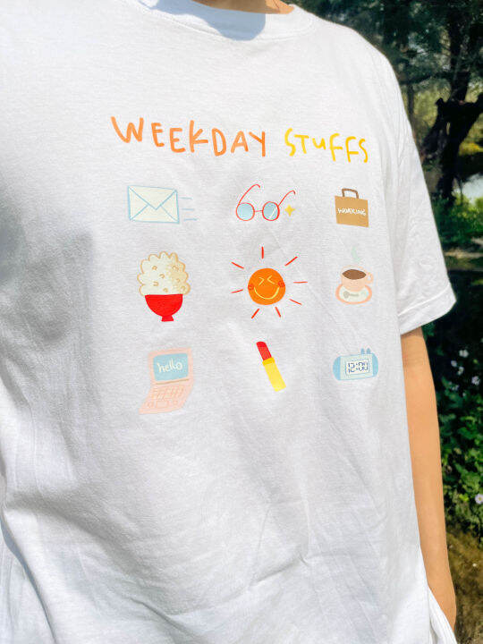 เสื้อยืด-cotton-100-ลายน่ารัก-weekday-collection