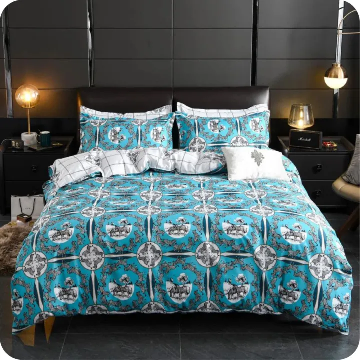 JAMIGO 3in1 Royal Floral Pattern Design Bedsheet Set,1pc Fitted Sheet