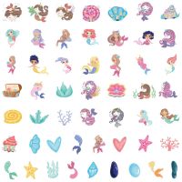 10/50PCS Cute Pink Purple Mermaid Underwater Animal Sticker Bike Travel Luggage Laptop Cartoon Sticker Decals for Kid Gift