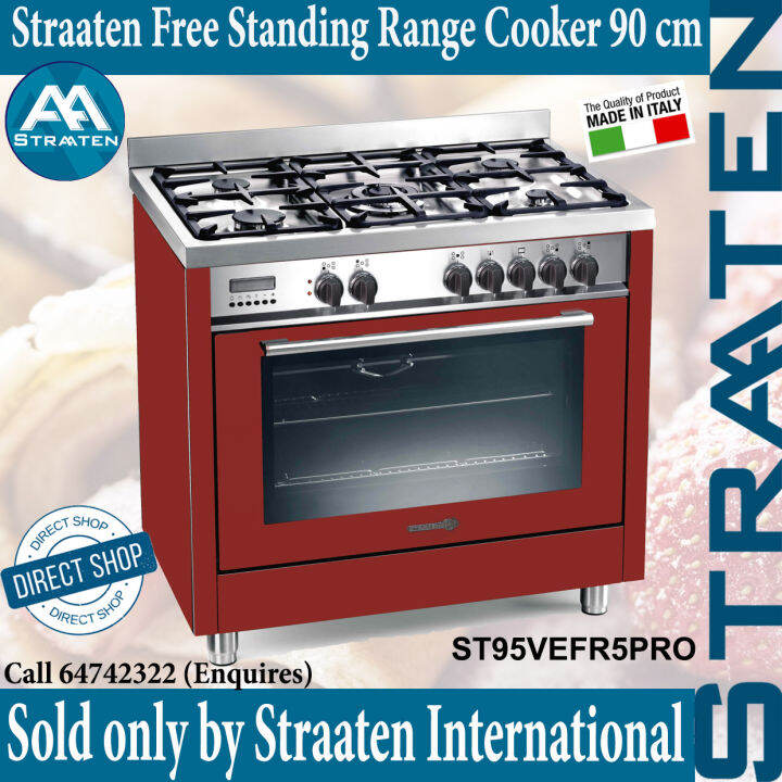 red electric range cooker