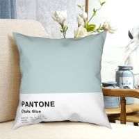 [FAZOZO Home Textile Store] ชอล์กสีฟ้า Pantone ที่เรียบง่ายสแควร์ปลอกหมอนพิมพ์ซิปตกแต่งโยนปลอกหมอนสำหรับห้องปลอกหมอนอิงขายส่ง