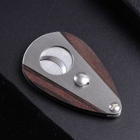 ☏ Sandalwood Cigar Cut Knife Stainless Steel Sharp Cigar Cutter Travel Knife Tool Pocket Cigar Scissors Cigars Accessories Gifts