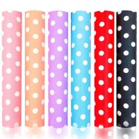 Polka Dots Candy Colour PVC Vinyl PU Leatherette Sewing Fabric Faux Leather DIY Craft Brooch Bow Earring Making Material Roll Note Books Pads