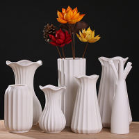 Nordic Decor Modern Ceramic Flower Vase Decoration Rustic Home Decor Room Decor White Vase Living Room Decoration For Bedroom