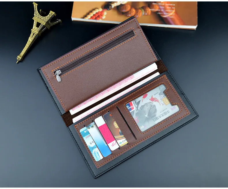 Men's Wallet Men Long Style Fashion Stitching Contrast Color Youth