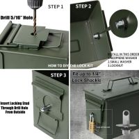 กล่องกระสุน50 Cal ใช้เหล็กล็อคตู้เซฟแอบซ่อนลับชุดเครื่องมือกระสุนทหารกองทัพตู้เซฟเก็บปืนชุดล็อคสำหรับกระสุนเงิน Tiaodaliannnnnnnnngggg