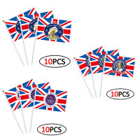 510PC Flag Queens Elizabeth Stick Flags UK 70th ครบรอบอังกฤษ USA Small Wave Flags Decor ประเทศขนาดเล็กพิมพ์ธง