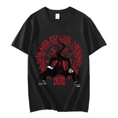 อะนิเมะ Hellsing Alucard เสื้อยืดวินเทจการ์ตูนสยองขวัญผู้ชายสบายๆขนาดใหญ่เสื้อยืด Harajuku Streetwear