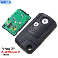 YOUBBA 2ปุ่มกุญแจรีโมท Fob 433MHZ PCF7953ชิปสำหรับ Honda Accord CRV VIII Civic Odyssey Keyless Entry FCC:72147-TOA-J51