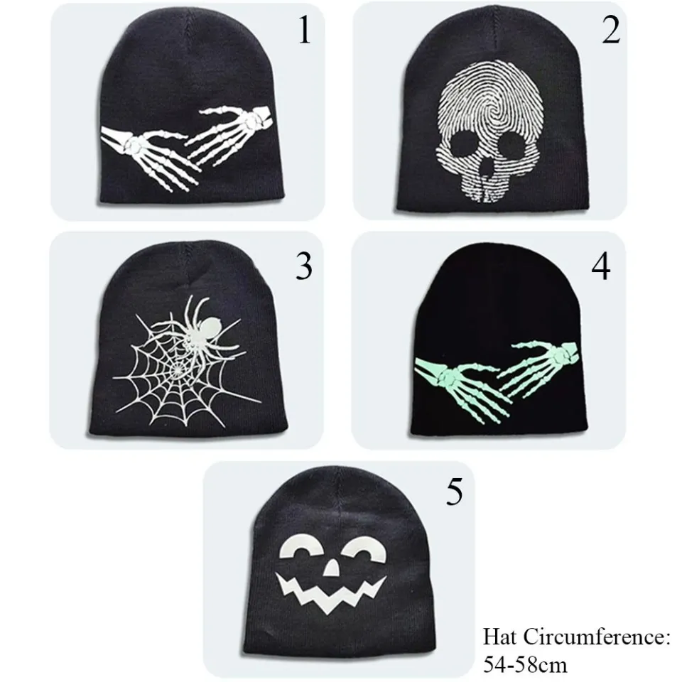 ZICANCN Knit Beanie Hat-Horror Skeleton Spider Bat Winter Cap Soft Warm  Classic Hats for Men Women Ghost Cobweb 