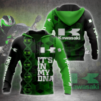 （ALL IN STOCK XZX）  Kawasaki Racing Team Hoodie Motocross The Green Team 3D All Over Print Apparels 09  (Free customized name logo for private chat, can be changed with or without zipper)