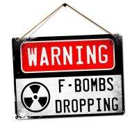 คำเตือนตลก F-Bombs วางป้ายดีบุก-เหมาะสำหรับเกมเมอร์ตกแต่งห้องนอน-โปสเตอร์โลหะยอดนิยม