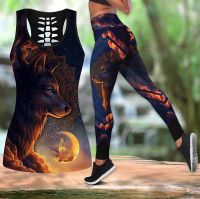 【VV】 New Hip Tight Women  39;s Wolf Pants and Top Leggings Stretch Waist