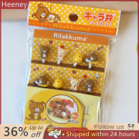 ? Heeney 8pcs อาหารสัตว์หยิบหมีรูปมินิส้อมเด็กน่ารักส้อมผลไม้ Bento Decor