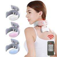 ✇ↂ 4 Heads Smart Electric Neck and Back Pulse Massager TENS Wireless Heat Cervical Vertebra Relax Pain Kneading Massage Machine