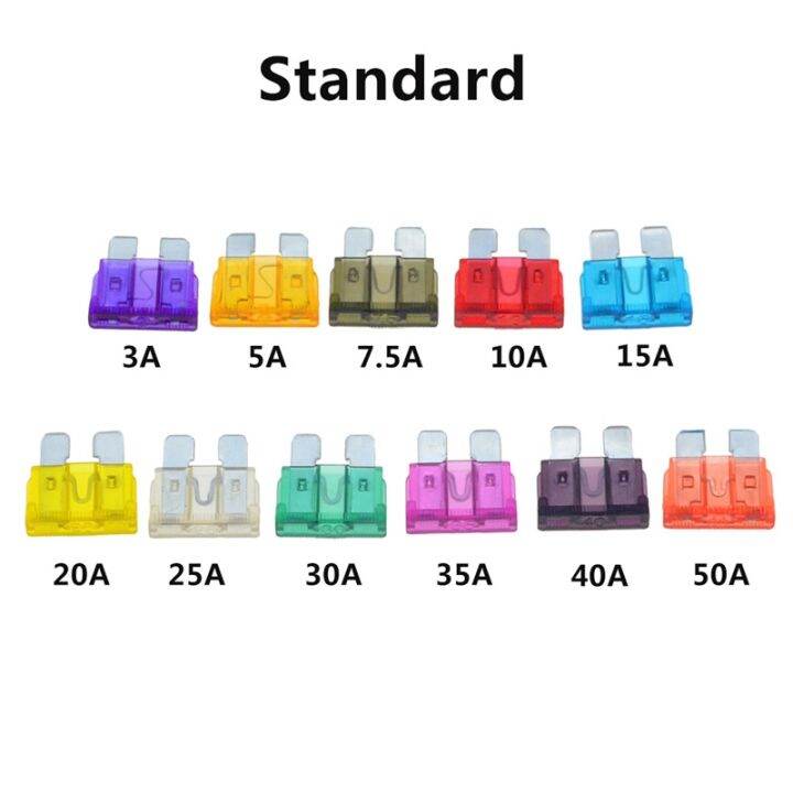 fangfang 50pcs/lot Medium Size STANDARD Auto Car Blade Fuse 3A 5A 7.5A