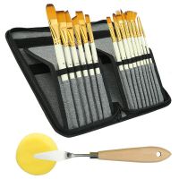 Professional 17-Piece Set + Canvas Painting Bag Acrylic Paint Brush Multi-Purpose Nylon Wool Watercolor Brush Painting Tools