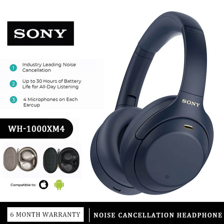 【รับประกัน 6 เดือน】Sony WH1000XM4 Noise Cancelling Headphones หูฟัง