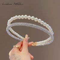 Vivienne Westwood High-end New Korean style elegant French pearl headband for women diamond-encrusted and versatile double-layered headband sweet and super fairy hair accessories