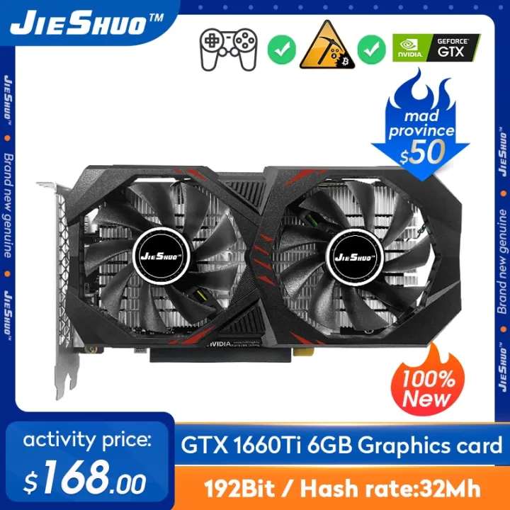 1 Hashrate 32MH, Brand New GTX 1660TI 6G 192Bit GDDR6 NVIDIA Geforce
