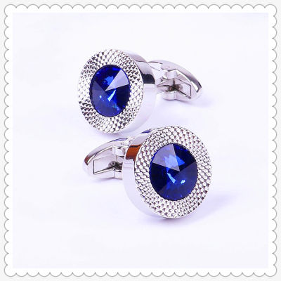 ยี่ห้อสีฟ้าคริสตัลกรวยCufflinksผู้ชายทนายความคลาสสิกPrismatic Cuffปุ่มDesignerคุณภาพสูงMensเสื้อTaper Cuff Links-Yrrey