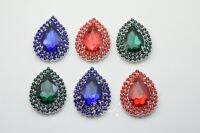 10 pcs Costume Dress Tear Drop AB Rhinestone Applique Button Sewing On Decoration sewing A519