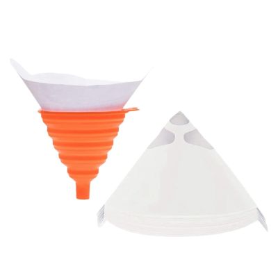 Paint Filters Strainer with 100 Micrometre Flow Nylon Mesh Cone Paint Filter Screen with 1 Pcs Silicone Funnel