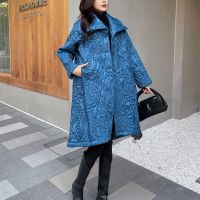 2023 Hot Miyake pleated high-end fashionable coat womens autumn and winter new loose and versatile over-the-knee long cotton coat