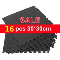 30*30cm 16PCS EVA Leaf Grain Rubber Floor Mats Sports Gym Family Child Splicing Sponge Pad Room Thicken Door Mat Yoga Fitness