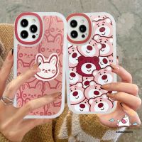 [Great. Cell phone case]  สำหรับ Samsung A14 A04 A73 A04S 5กรัม A31 A03 A53 A33 A32 A13 A51 A22 A12 M32 F22 A52 A52S A71 A23 A21S A50 A30S A50S กระต่ายหมีสตรอเบอรี่น่ารักกระต่ายกระต่ายเคสแบบนิ่ม