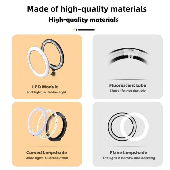 2023ใหม่-วิดีโอแหวนไฟ-led-10-12-นิ้วพร้อม-usb-ชาร์จเซลฟี่แสงไฟสำหรับถ่ายภาพโคมไฟ-led-แบบหรี่แสงได้สำหรับ-tiktok-photography-studio