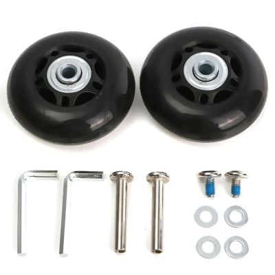 64mm 2 Set Luggage Suitcase Replacement Wheels Axles Rubber Deluxe Repair OD