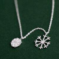 MeeningBrand❀สร้อยคอเงิน TWO SNOWFLAKE DAIMOND [02-0067]