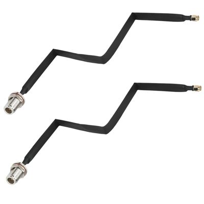 2Pcs Flat Cable N Female to RP-SMA Male Window and Door Feedthrough Extension Coaxial Adapter Cable for LoRa WiFi LoRaWa