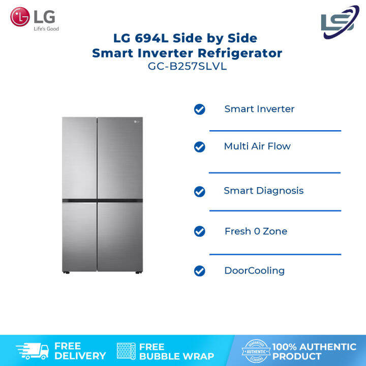 LG 694L Side by side Smart Inverter Refrigerator GCB257SLVL Multi