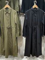 Zuli Produced Uniqlo Cotton Drawstring Waist Shirt Dress Long Sleeve Long Thin Coat M462596