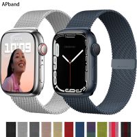 [HOT JUXLLKBKOW 514] สายคล้องห่วงแม่เหล็กสำหรับ Apple Watch Band 44มม. 40มม. 45มม. 41มม. 42มม. 38มม. สแตนเลส Correa สร้อยข้อมือ IWatch Serie 3 4 5 6 Se 7