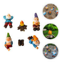 Eshopdeal【Hot Sale】 1 ชุดขนาดเล็ก Gnome เครื่องประดับสวน Mini Dwarf Decors เรซิ่นรูปปั้นแคระสวนภูมิทัศน์ Decors