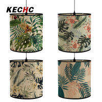 KECHc เฉดสีโคมไฟไม้ไผ่ย้อนยุคพืชสีเขียวที่คลุมหลอดไฟตกแต่งบ้านสำหรับโคมไฟแสงตั้งโต๊ะพื้น