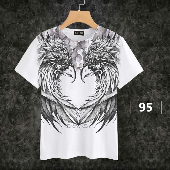 loso-store-เสื้อยืดพิมพ์ลาย-ลายนกฮูก-และลายดอกกุหลายสวยๆ