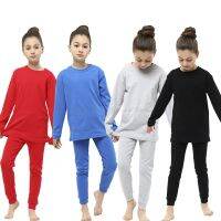 ZZOOI 2 3 4 5 6 7 8 10 12 years Boys Girls Full Sleeve Cotton Solid Color Pajamas Sets Children Sleepwear Spring Homewear Nightwear